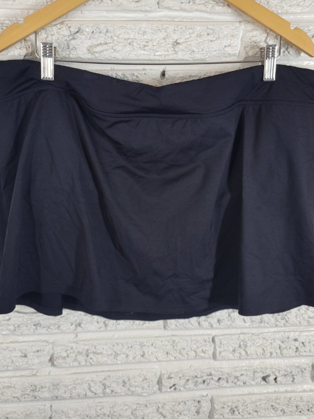 Lands' End Swim Skirt 20W Plus Black Solid Nylon Spandex Bottom Bathing BLA40E - Picture 4 of 8